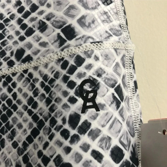New Good American Snake print Legging Foil Zig Zag Python mesh detail activewear - Picture 6 of 15